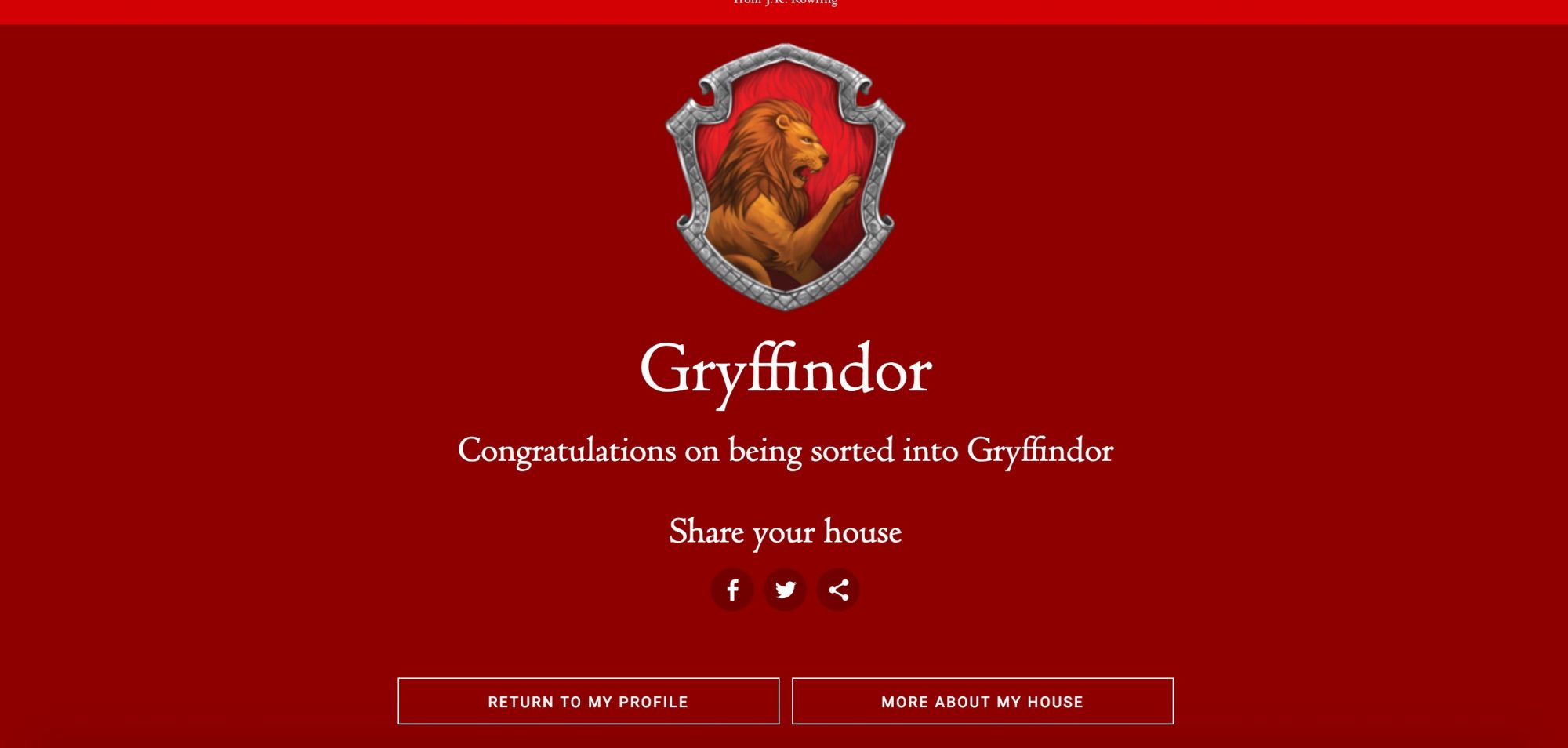 Pottermore Quizzes