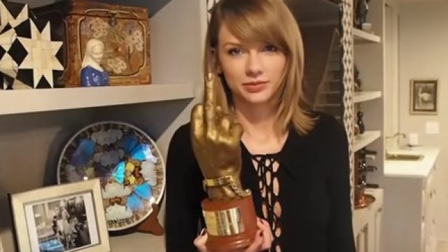 Taylor Swift NME Middle Finger Award
