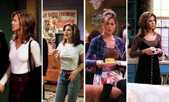 Rachel Green (played by Jennifer Aniston) outfits on Friends