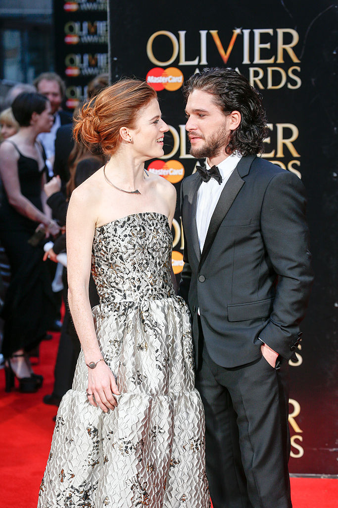 LONDON, ENGLAND - APRIL 03:  Rose Leslie and Kit Harington attend The Olivier Awards with Mastercard at The Royal Opera House on April 3, 2016 in London, England.  (Photo by Luca Teuchmann/Luca Teuchmann / WireImage)