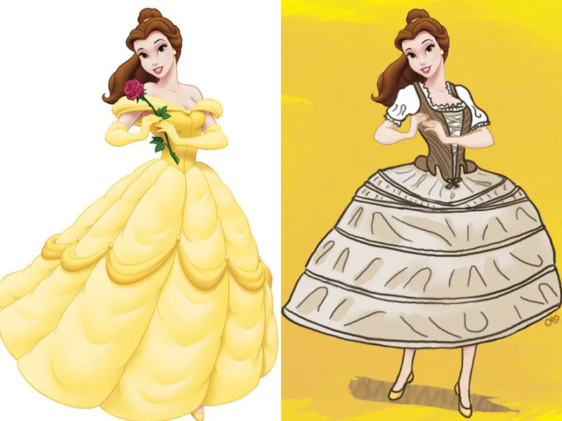 If Disney Princesses wore historically accurate underwear