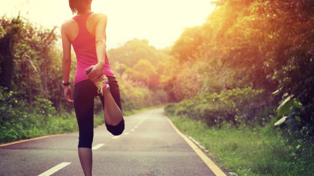 woman runner warm up outdoor
