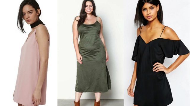 slip dress collage