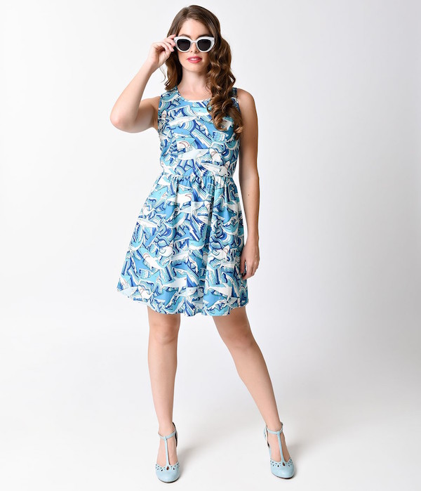 Retro_Style_Blue_White_Sharks_Sleeveless_Cotton_Flare_Dress_6.jpg