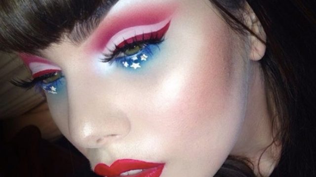 red white and blue makeup