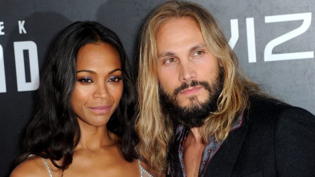 Zoe Saldana celebrates a sweet moment with her husband at the "Star