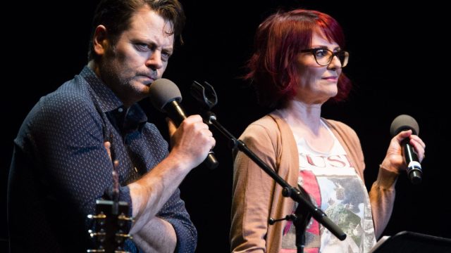 Nick Offerman And Megan Mullally Perform At The Wiltern