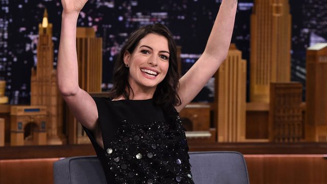 Anne Hathaway Visits "The Tonight Show Starring Jimmy Fallon"