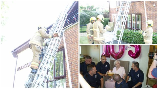 firefighters old woman