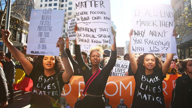 Thousands Gather For Black Lives Matter Rallies Around Australia Following US Shootings