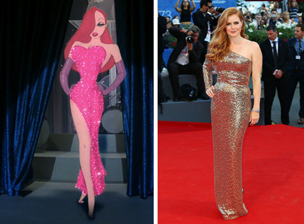 Amy Adams looked like a modern-day Jessica Rabbit in this glam AF gown ...