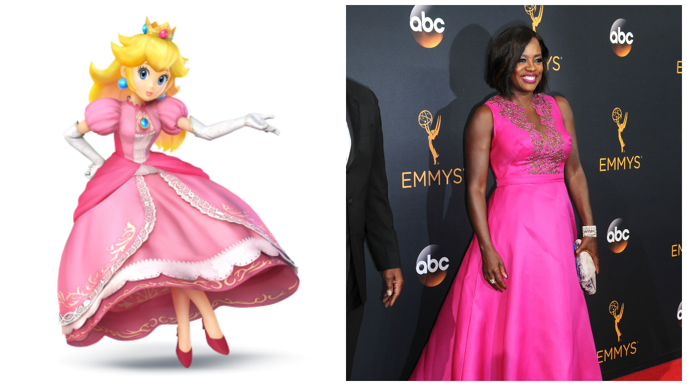 Viola Davis looked like a real-life Princess Peach at the Emmys ...