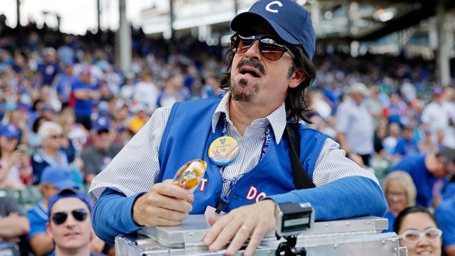 Um, Stephen Colbert was a hot dog vendor at a Cubs game because he's  seriously awesome - HelloGigglesHelloGiggles