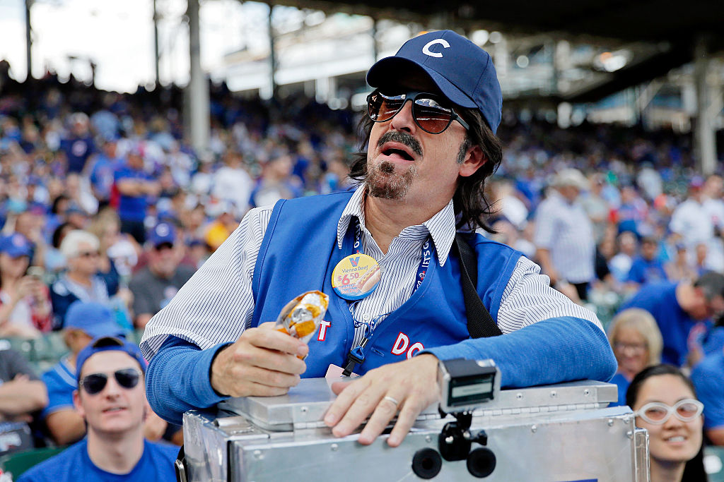 Stephen Colbert goes incognito at Cubs game as hot dog vendor