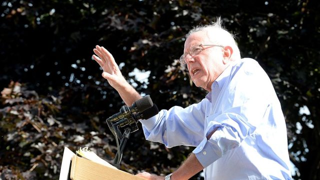 Bernie Sanders Campaigns For Hillary Clinton In New Hampshire