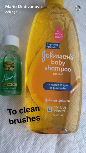 Baby shampoo and store tea tree oil