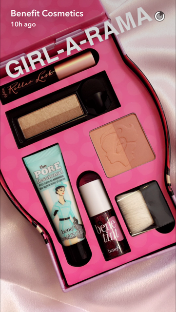 Benefit cosmetics deals snapchat