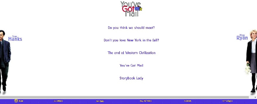 The website for the movie 'You've Got Mail' is a '90s web design