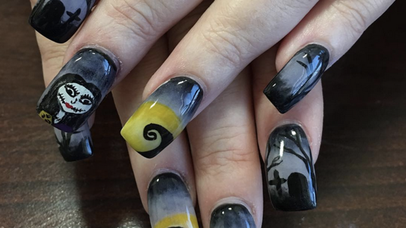 2. Nightmare Before Christmas Nail Design - wide 10