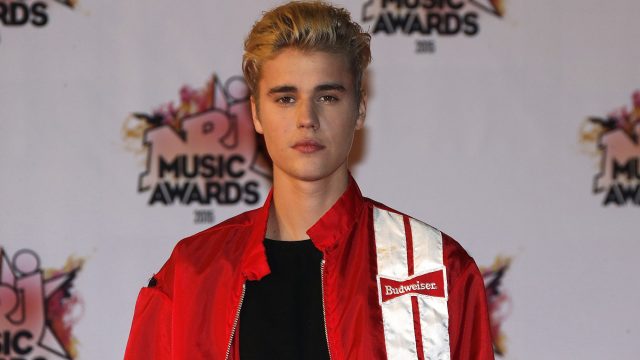 Justin Bieber red jacket