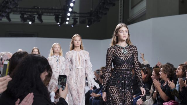 gigi on the runway
