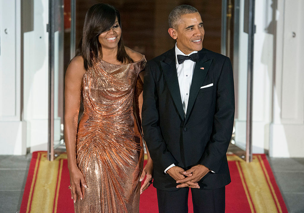 Michelle Obama wore a chainmail Versace gown at her last state dinner ...