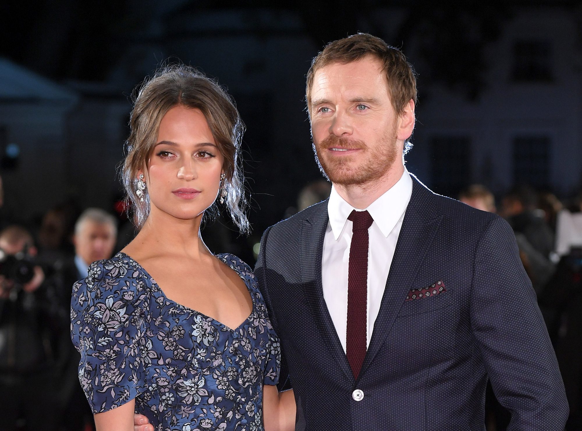 Digging Alicia Vikander's blue floral Louis Vuitton dress and laid-back  hair at the premiere for The Light Between Oceans in London this week <3