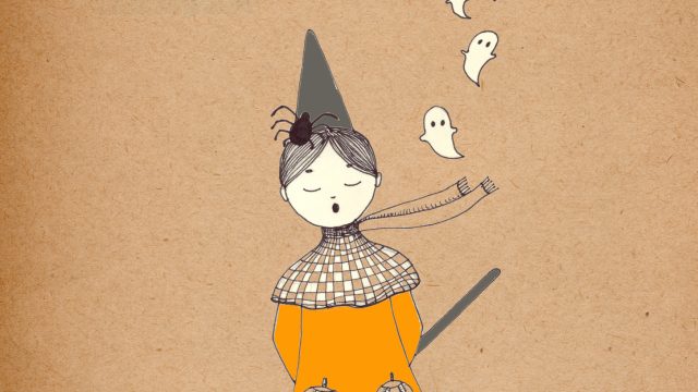 A young girl witch singing to ghosts