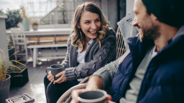 Two people on a coffee date
