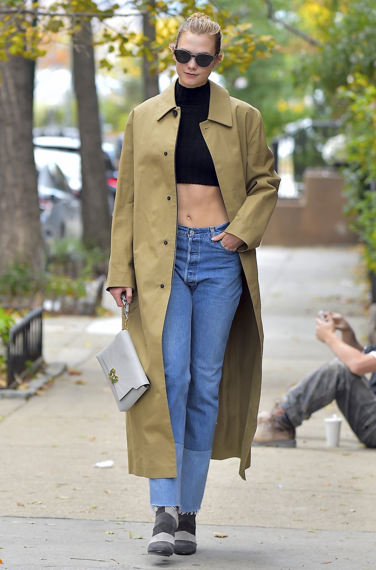 Crop top with on sale coat