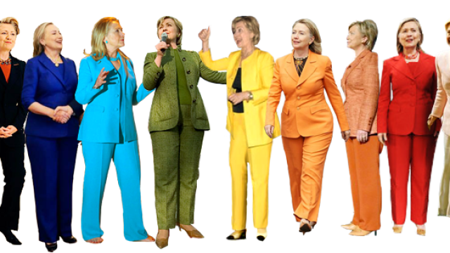 Hillary Clinton's Best Pantsuits - Clinton Rainbow Pant Suits
