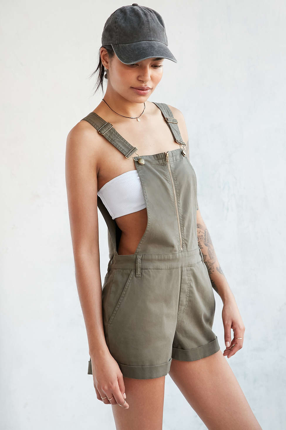 Olive green overall outlet skirt