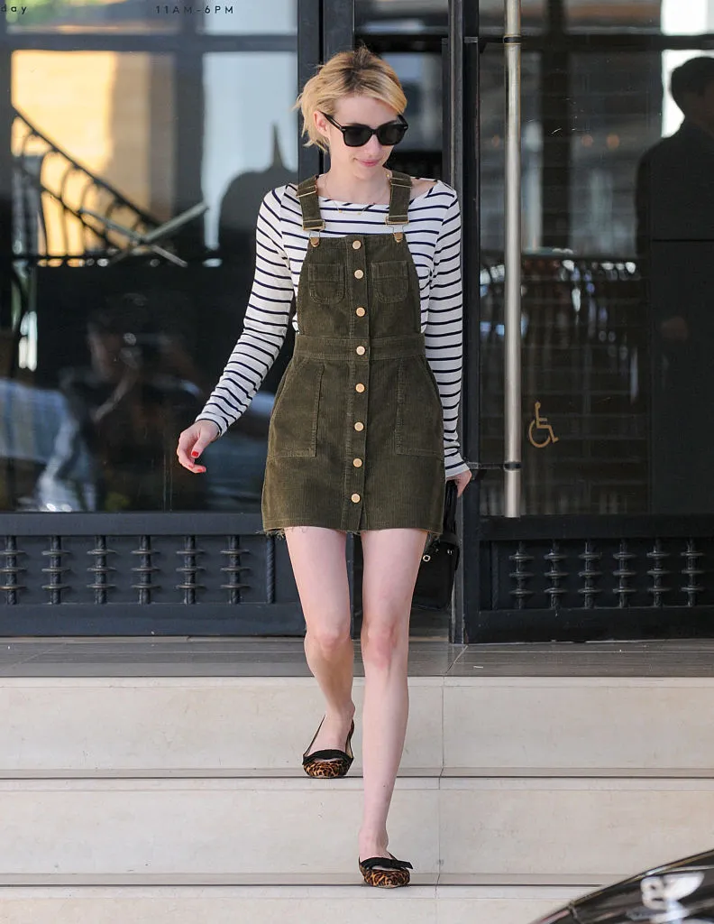 Emma Roberts proves that this 25 olive green overall dress is the