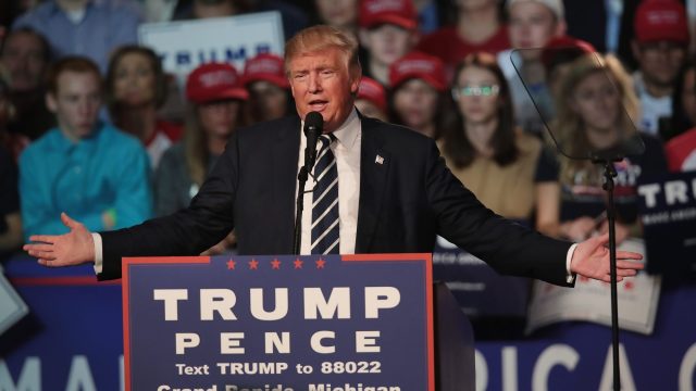 Donald Trump And Mike Pence Hold Final Campaign Rally In Grand Rapids, MI