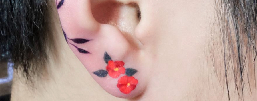 25 Ear Tattoos That Look Dainty  Cute  Glamour UK