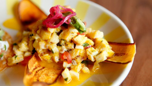 The Peruvian Ceviche at Border Grill in Los Angeles is lime, ginger and aji chile MARCH 2, 2012 .