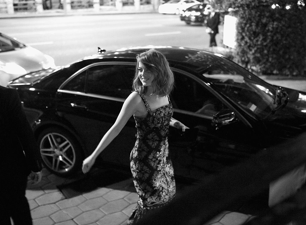 women, women outdoors, women with cars, portrait, car, black dress