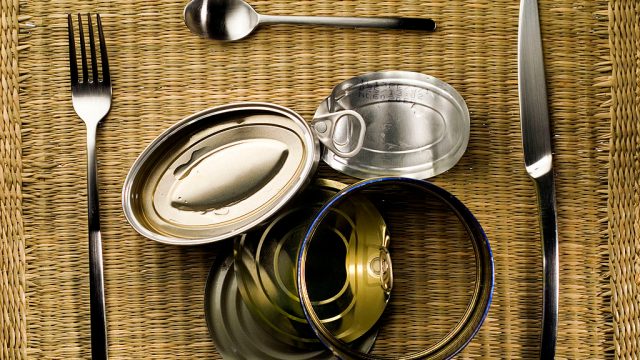 Canned food.
