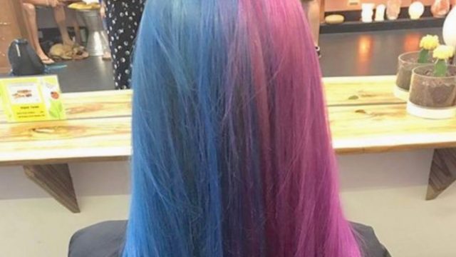 This woman's stunning dual dye job proves we don't have to choose when it  comes to picking out a new hair color - HelloGigglesHelloGiggles