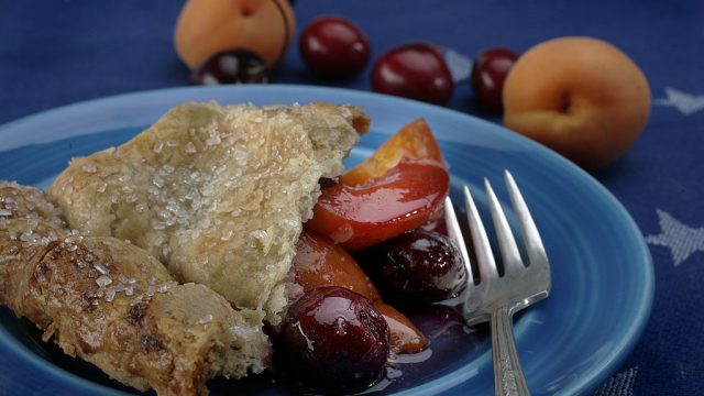 A slice of Apricot and Cherry Pie. Photographed in the Times studio, June 21, 2007.