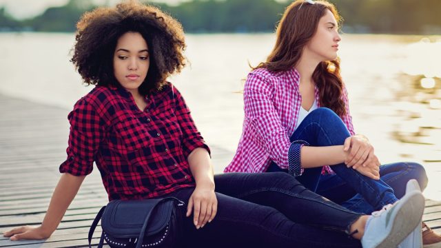 Questions Ask Friend - Girls Sitting Lake