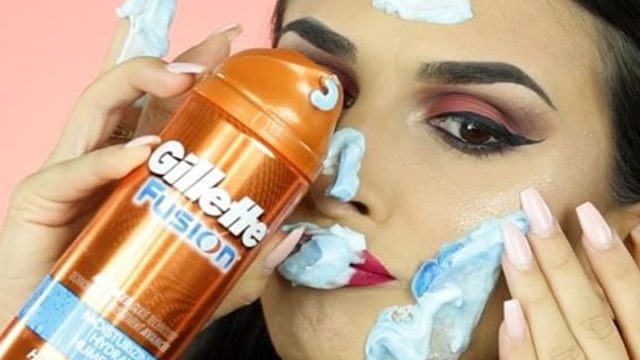 shaving foam makeup removal