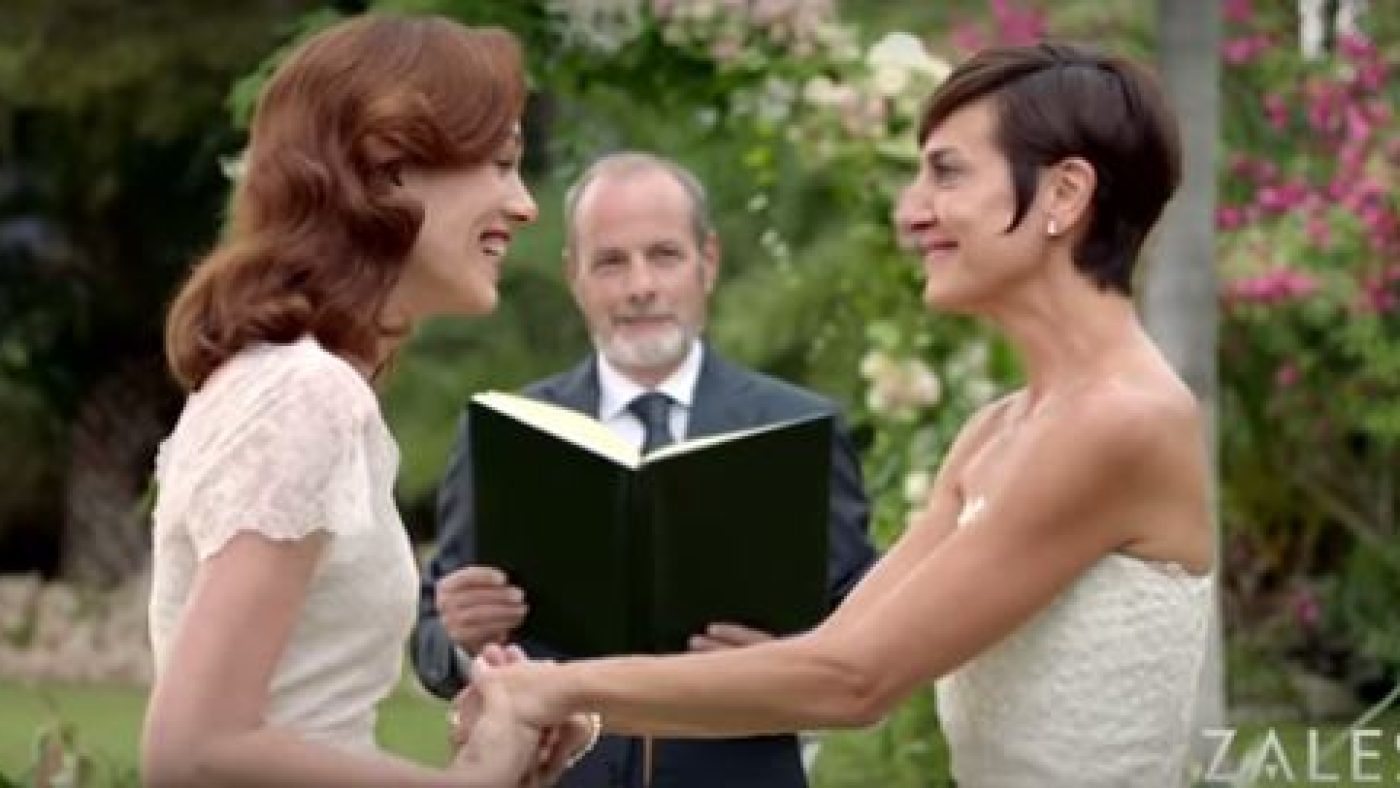 This new Zales commercial shows a lesbian couple getting married, and