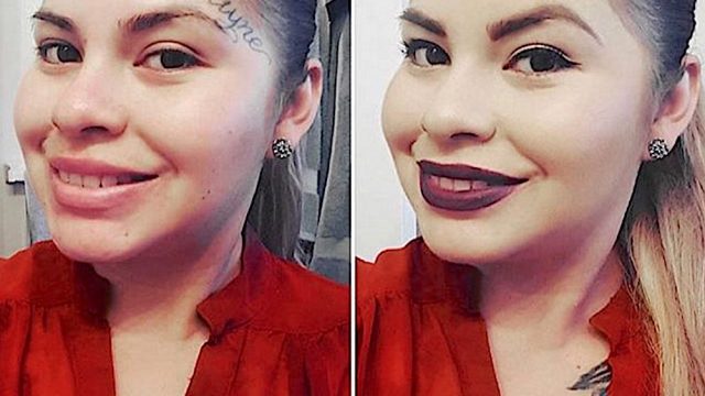 photo of a face tattoo being covered up shows how Kat Von D's makeup can pretty much cover - HelloGigglesHelloGiggles