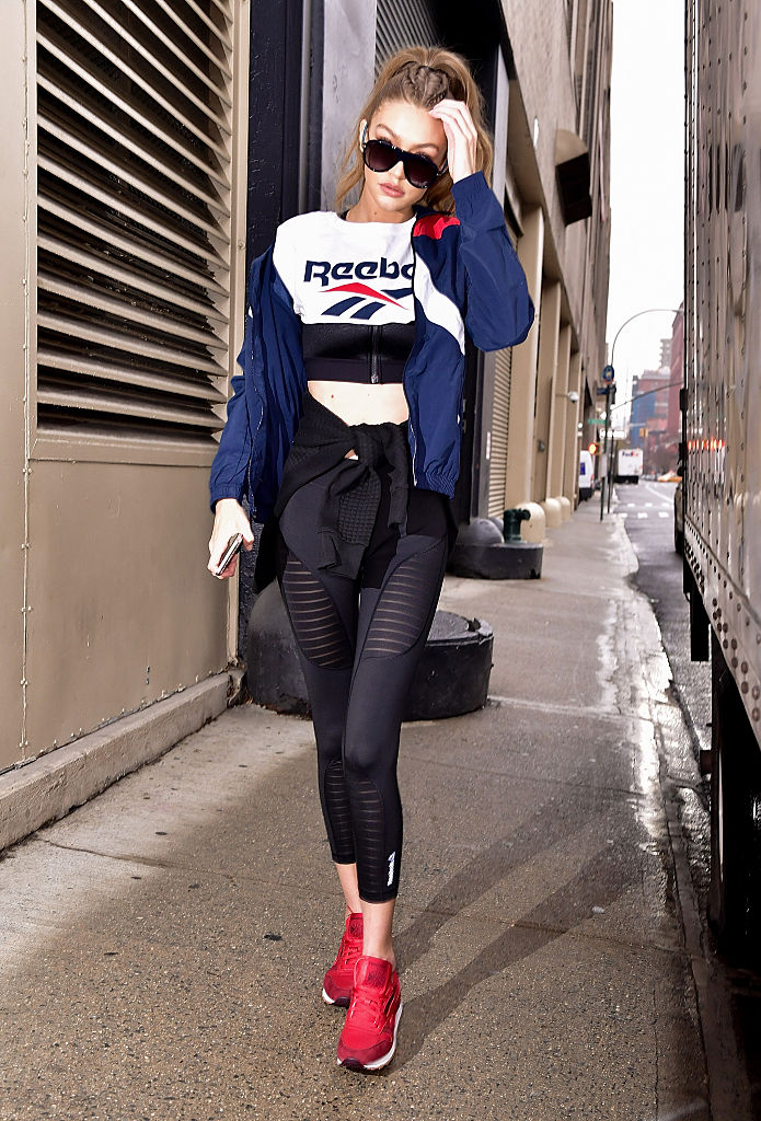 Gigi Hadid's athleisure look proves that ~lazy girl~ chic can be so edgy,  and here's how to get it - HelloGigglesHelloGiggles