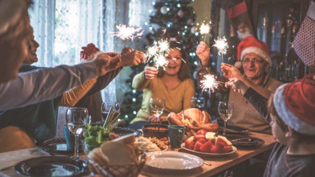 Family celebrating Christmas for many years together