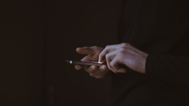 phone in hands