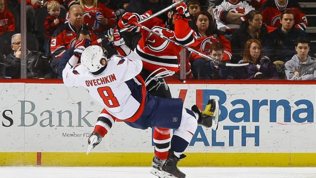 New Jersey Devils player Alex Ovechkin in the game.