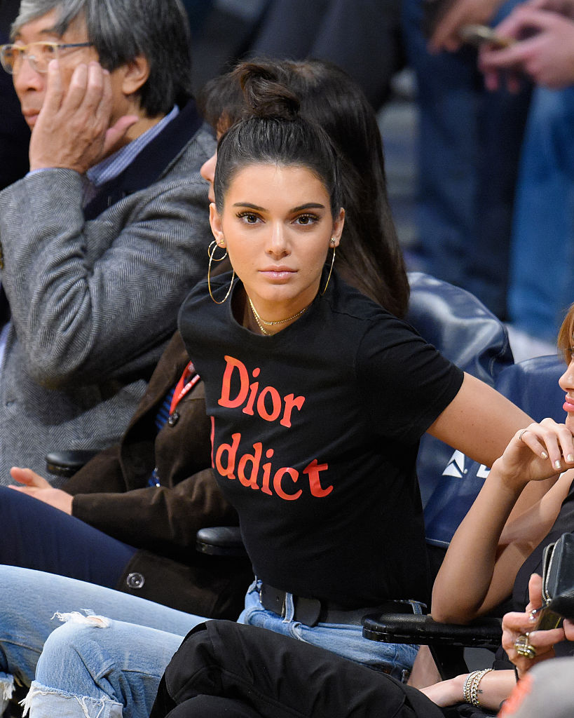 Kendall Jenner Wears Dior Addict T-Shirt on Snapchat