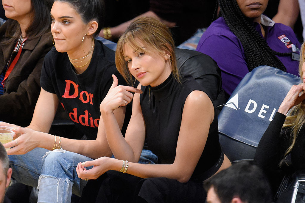 Kendall Jenner and Hailey Baldwin are too damn chic sitting courtside ...
